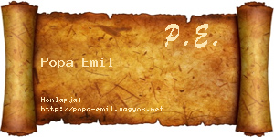 Popa Emil névjegykártya